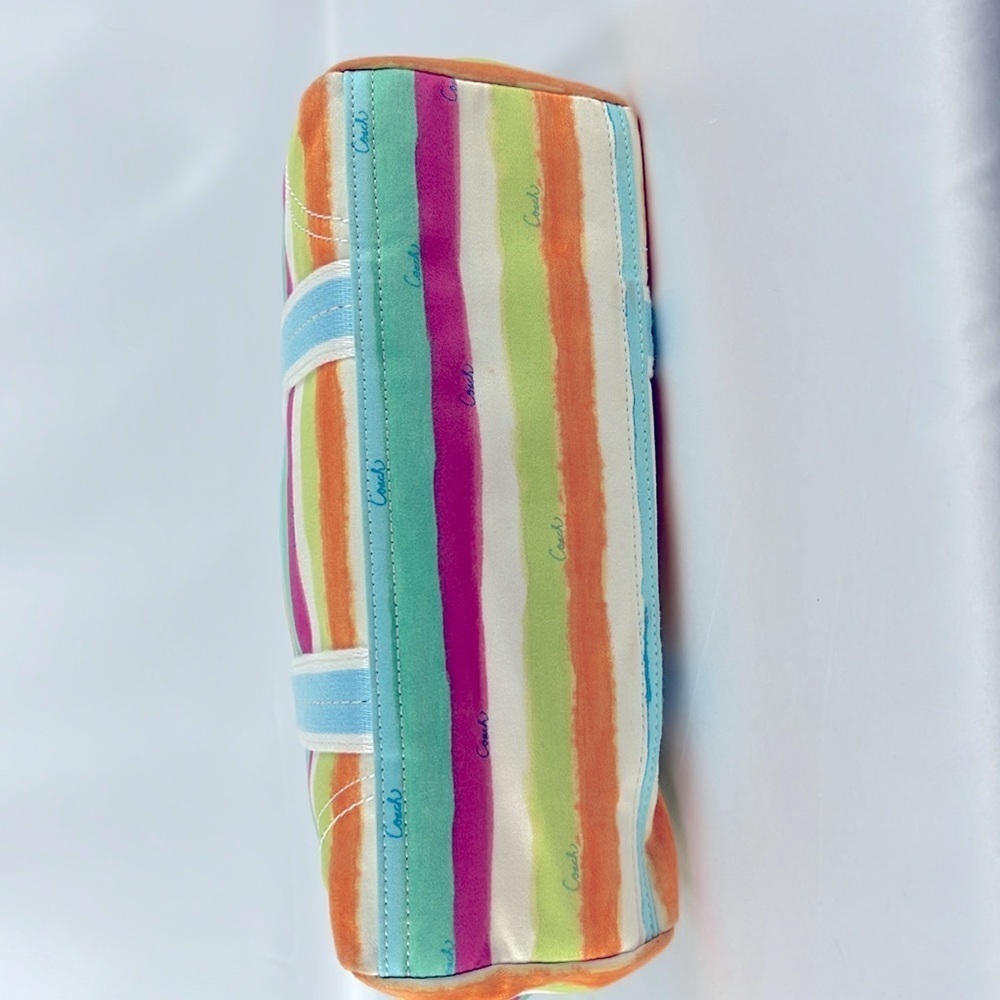 Coach Hampton Watercolors Pastel Striped Fabric Tote Handbag Small G0932-10025 - Picture 8 of 16